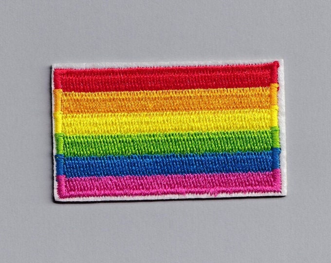 Embroidered Iron On Rainbow Flag Patch LGBTQ NHS Applique Patch