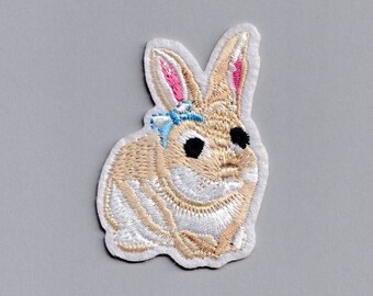 Cute Iron-on Bunny Rabbit Patch Applique Embroidered