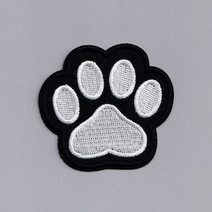Cute Dog Paw Print Patch Iron-on Embroidered Dog Lover Applique Patches