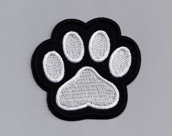 Cute Dog Paw Print Patch Iron-on Embroidered Dog Lover Applique Patches