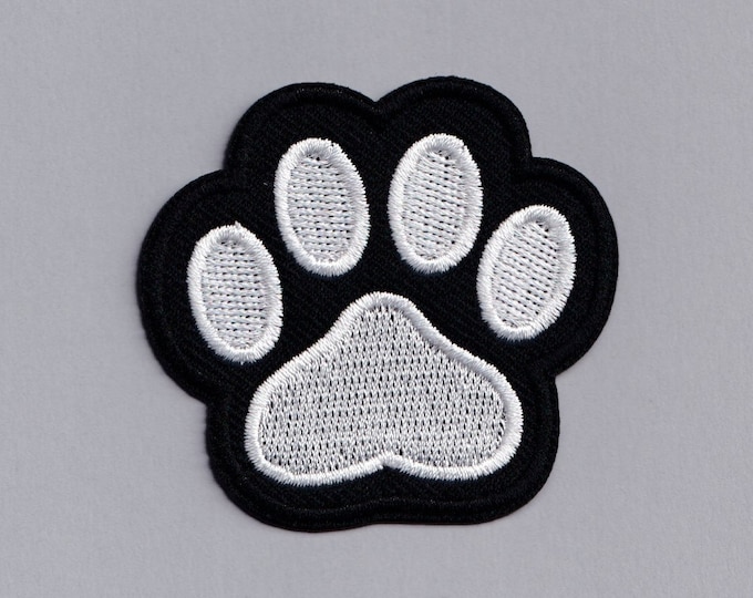 Cute Dog Paw Print Patch Iron-on Embroidered Dog Lover Applique Patches