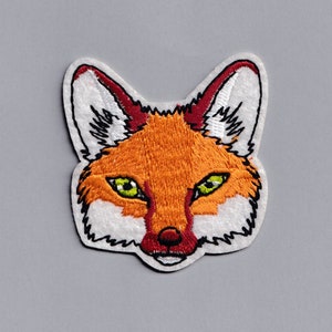 Embroidered Iron-on Fox Patch Applique Fox Head Animal Patch