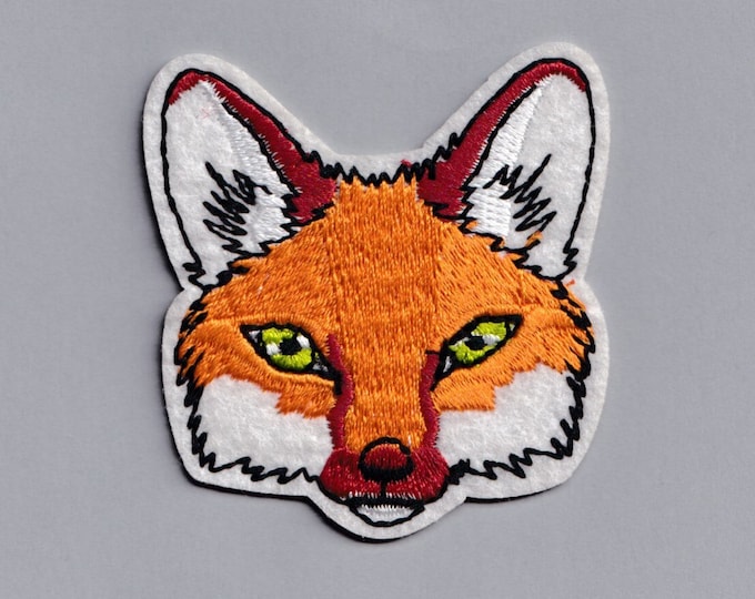 Embroidered Iron-on Fox Patch Applique Fox Head Animal Patch