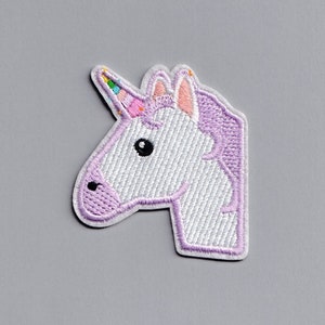Embroidered Iron-on Unicorn Patch Applique Purple