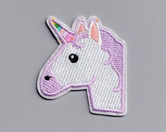 Embroidered Iron-on Unicorn Patch Applique Purple