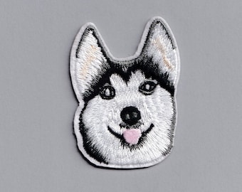 Beautiful Embroidered Siberian Husky Patch Iron On Applique Badge Husky Dog Patch Gift
