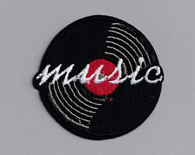 Vinyl Record Patch Music Vintage Record Iron On Embroidered Applique Badge Patch for Clothing