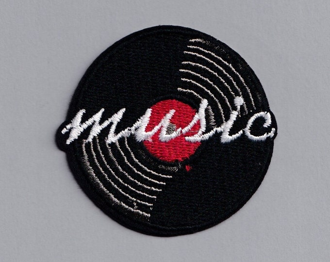 Vinyl Record Patch Music Vintage Record Iron On Embroidered Applique Badge Patch for Clothing