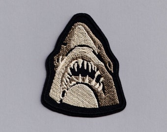 Iron-on Embroidered Shark Head Patch Applique