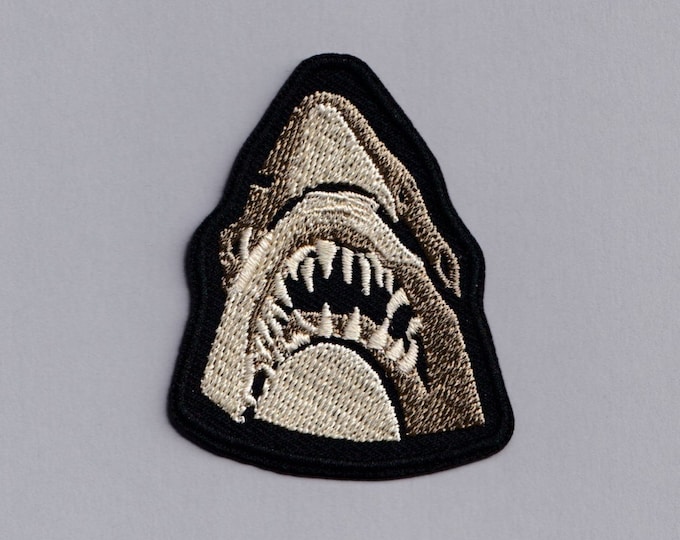 Iron-on Embroidered Shark Head Patch Applique