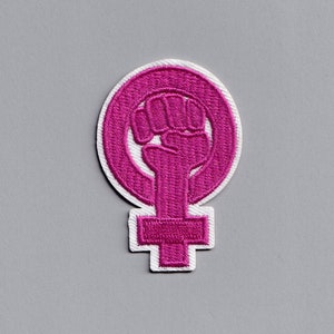 Feminist Girl Power Raised Fist Patch Iron On Embroidered Gender Symbol Patch Applique Feminism Womens Rights