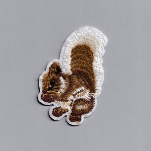 Embroidered Iron-on Squirrel Patch Applique