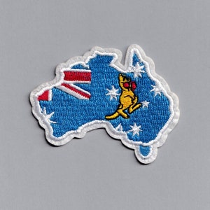Australia Map Iron-on Patch Embroidered  Travel Backpacking Luggage Patch