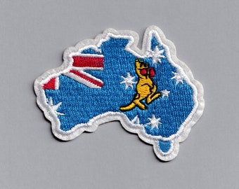 Australia Map Iron-on Patch Embroidered  Travel Backpacking Luggage Patch