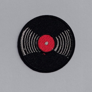 Iron On Embroidered Vinyl Record Patch Music Vintage Record Applique Badge Patch for Clothing