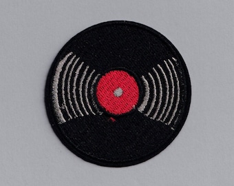 Iron On Embroidered Vinyl Record Patch Music Vintage Record Applique Badge Patch for Clothing