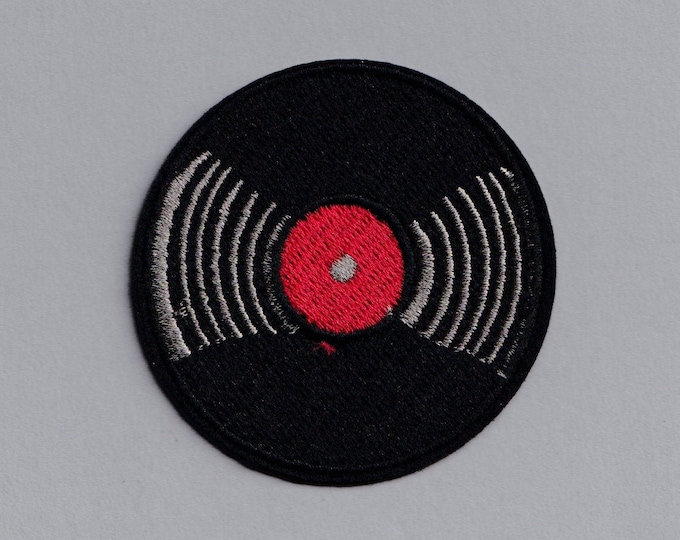 Iron On Embroidered Vinyl Record Patch Music Vintage Record Applique Badge Patch for Clothing