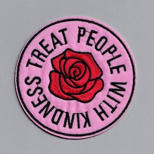 Treat People With Kindness Patch Large Iron On Embroidered Patch Positive Message Be Kind