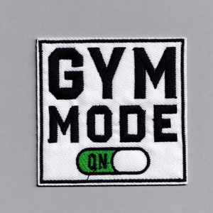 Embroidered &#39;Gym Mode&#39; Fitness Bodybuilding Patch Iron-on Applique Patch