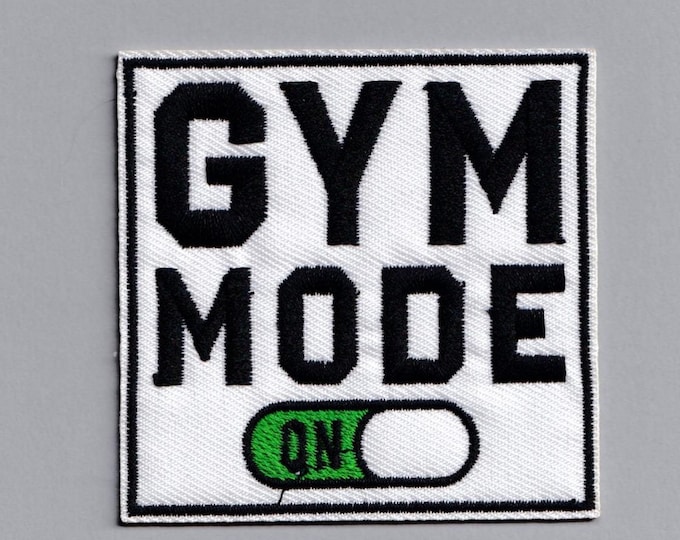 Embroidered 'Gym Mode' Fitness Bodybuilding Patch Iron-on Applique Patch