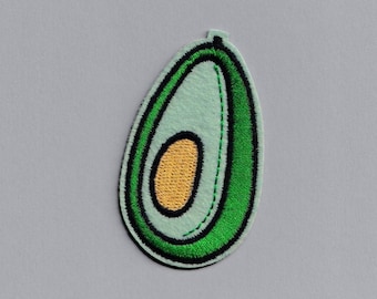 Embroidered Halved Avocado Fruit Patch Iron On Applique Avocado Lover Gift