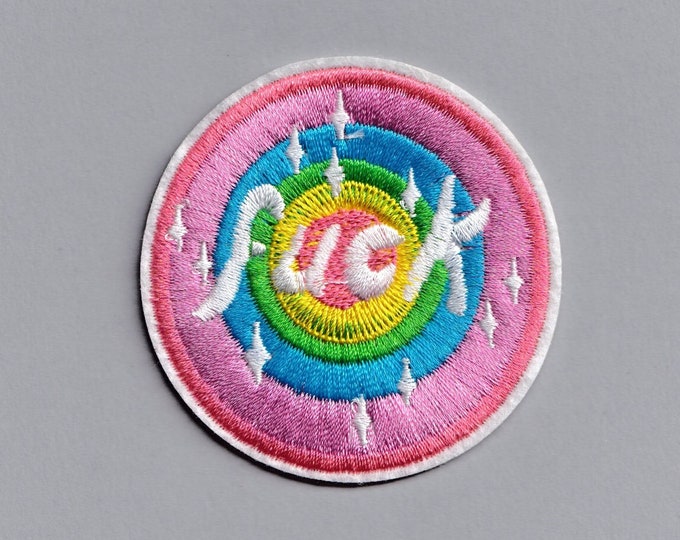 Colourful Round Fuck Word Patch Iron on Embroidered Applique Patch