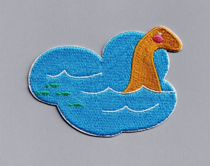 Loch Ness Moster Patch Applique Iron-on Embroidered Lock Ness Monster Nessie Patch