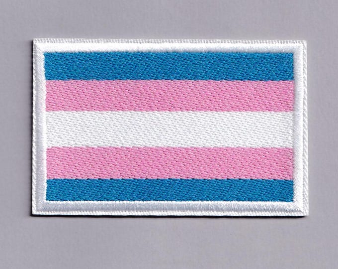 Transgender Flag Patch Iron-on Embroidered Trans Pride Flag Applique
