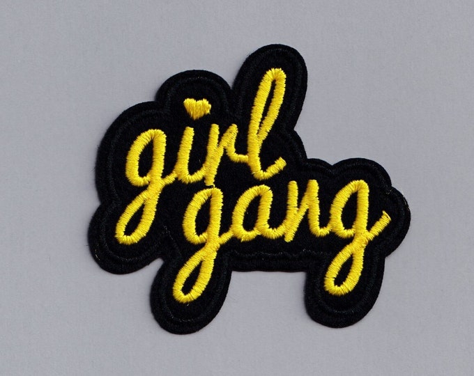Yellow Girl Gang Patch Embroidered Iron-on Feminist Strong Woman Patch Applique