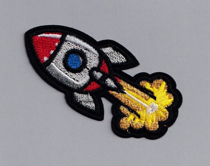 Iron on Space Rocket Patch Embroidered Space Travel Patch Applique