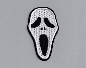 Iron On Scream Mask Patch Embroidered Scream Horror Film Applique Patch
