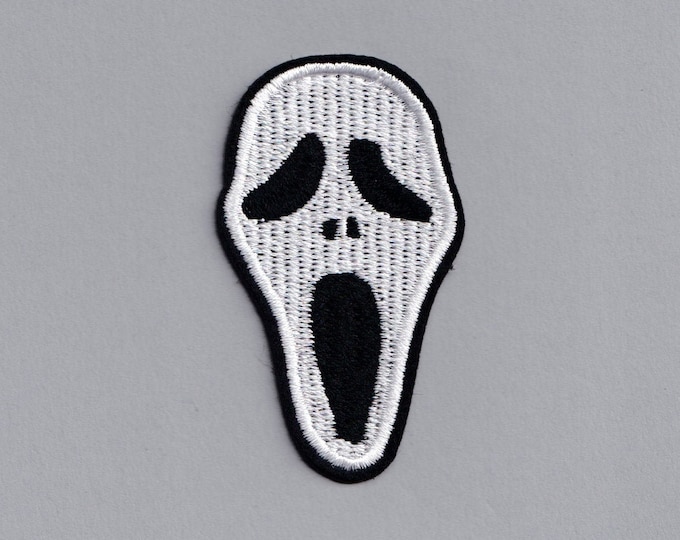 Iron On Scream Mask Patch Embroidered Scream Horror Film Applique Patch