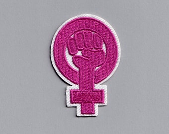 Feminist Girl Power Raised Fist Patch Iron On Embroidered Gender Symbol Patch Applique Feminism Womens Rights