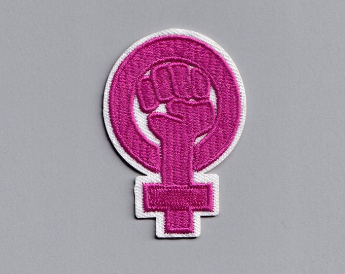 Feminist Girl Power Raised Fist Patch Iron On Embroidered Gender Symbol Patch Applique Feminism Womens Rights