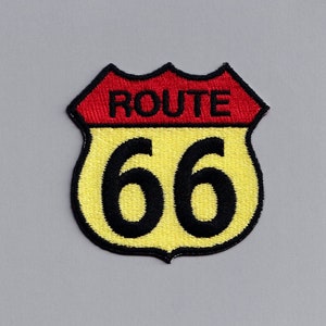 Embroidered Iron On Route 66 Patch Travel Patch Applique USA