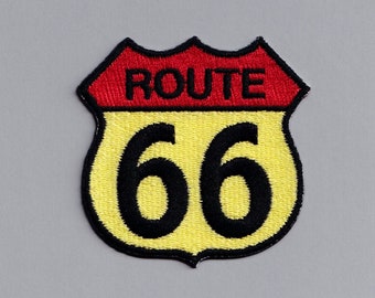 Embroidered Iron On Route 66 Patch Travel Patch Applique USA