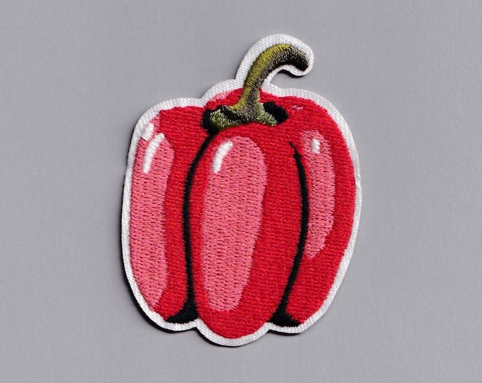 Red Pepper Patch Iron-on Embroidered Pepper Vegetable Patches