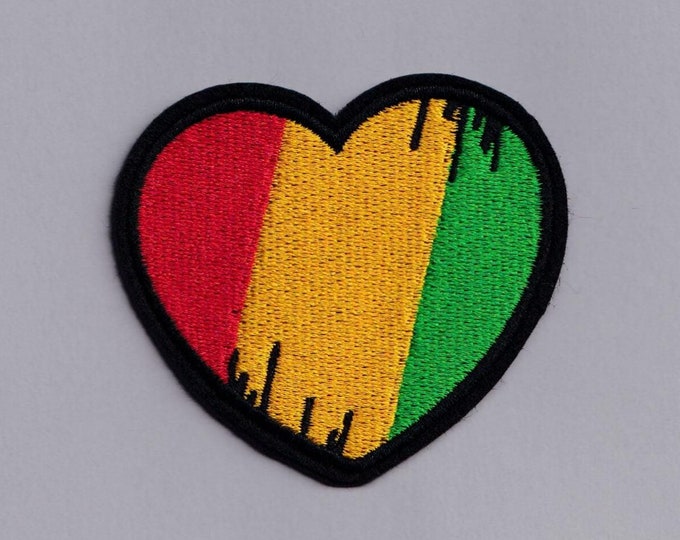 Love Africa Heart Patch Embroidered Iron-on Africa Travel Patch Applique