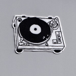 アイロン接着刺繍DJターンテーブルパッチEDMミュージックレトロビニールレコードアップリケパッチ