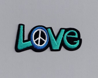 Embroidered Iron-on Hippy Love Patch Peace Symbol Applique Patch