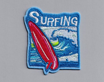 Embroidered Iron-on Surfing Patch Applique Surfer Surfing Gift