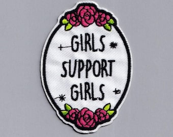 Girls Support Girls Patch Iron-on Embroidered Feminist Applique Patches