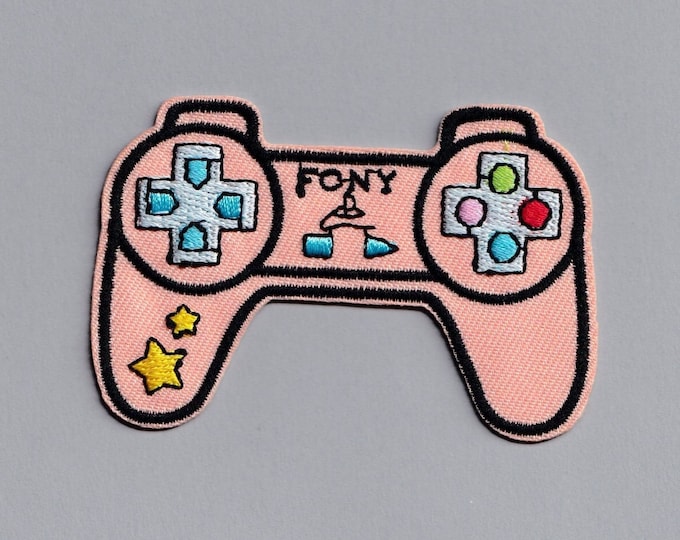Embroidered Iron-On Novelty Game Controller Patch Applique Gamer Patch