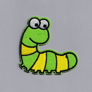 Green Caterpillar Patch Embroidered Iron-on Kids Caterpillar Patch Applique