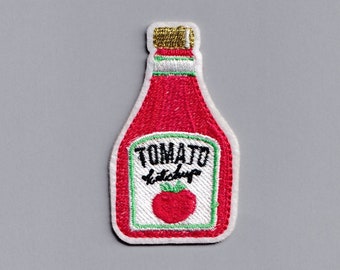 Embroidered Iron-on Tomato Ketchup Patch Applique