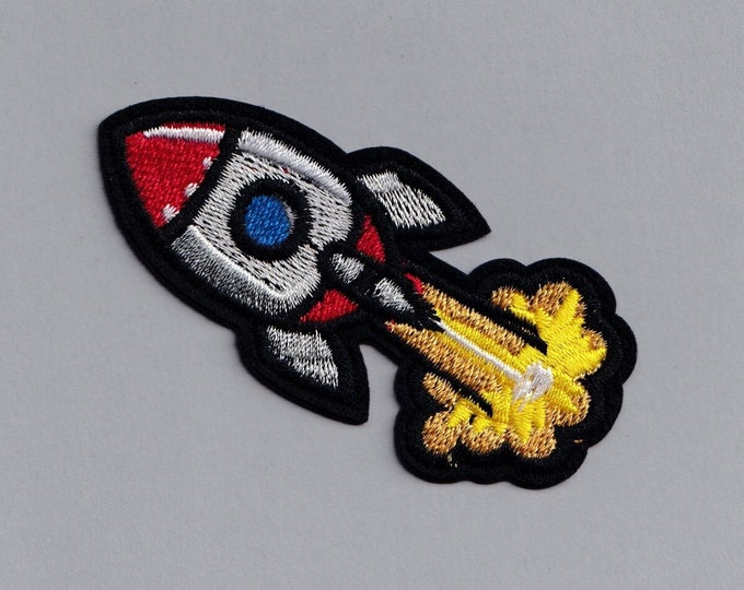 Iron on Space Rocket Patch Embroidered Space Travel Patch Applique