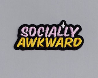 Embroidered Socially Awkward Patch Iron-on