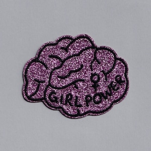 Glittery Purple Iron-on Girl Power Feminist Patch Applique
