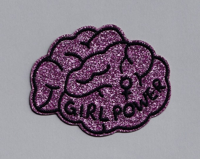 Glittery Purple Iron-on Girl Power Feminist Patch Applique