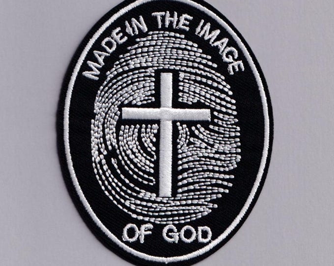 Made In The Image of God Patch Iron-on Embroidered Christian Religious Patch Applique